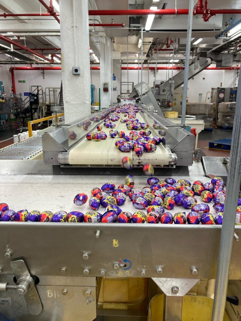Cadbury cream eggs in factory