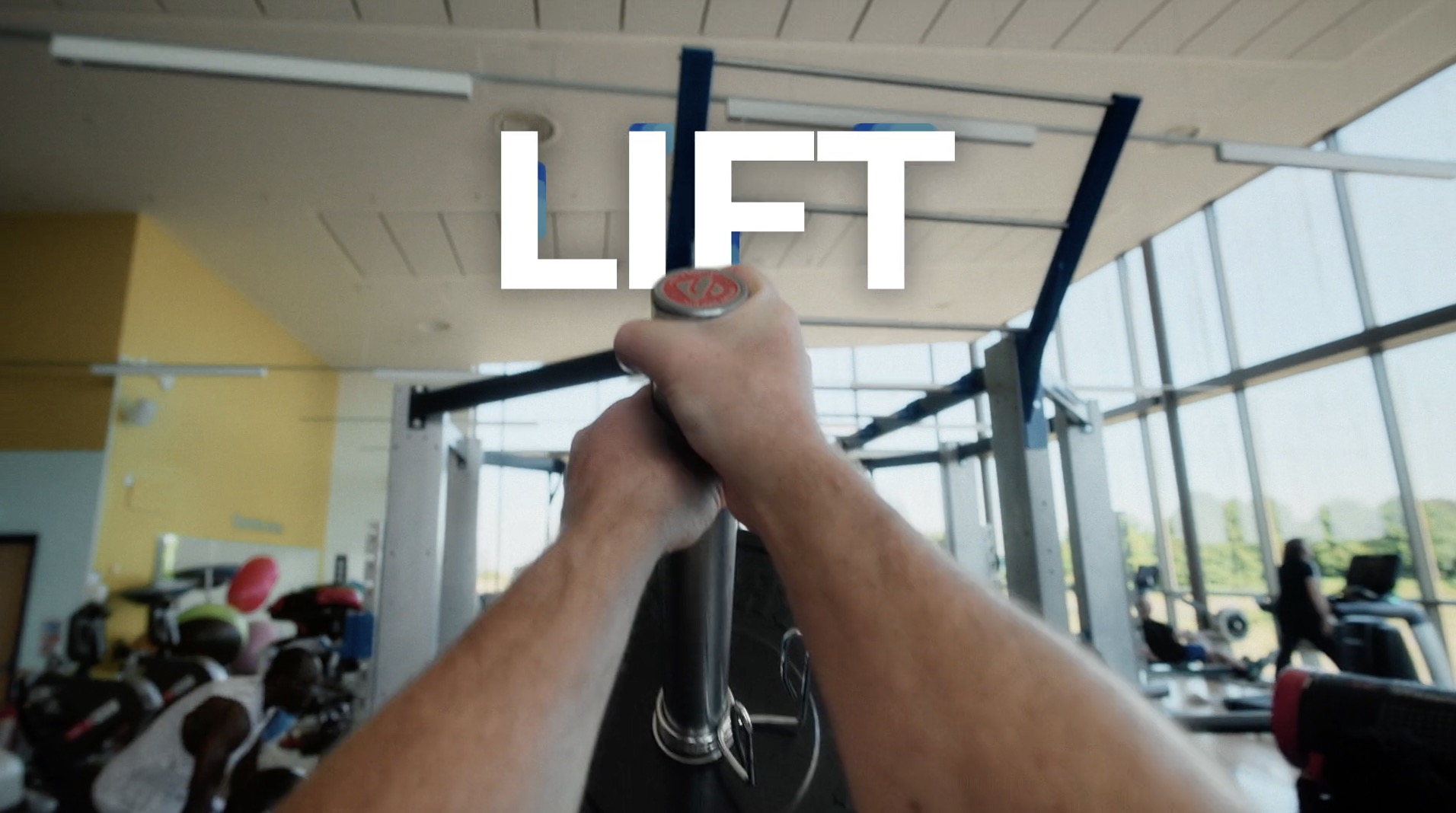 POV of person lifting in the gym