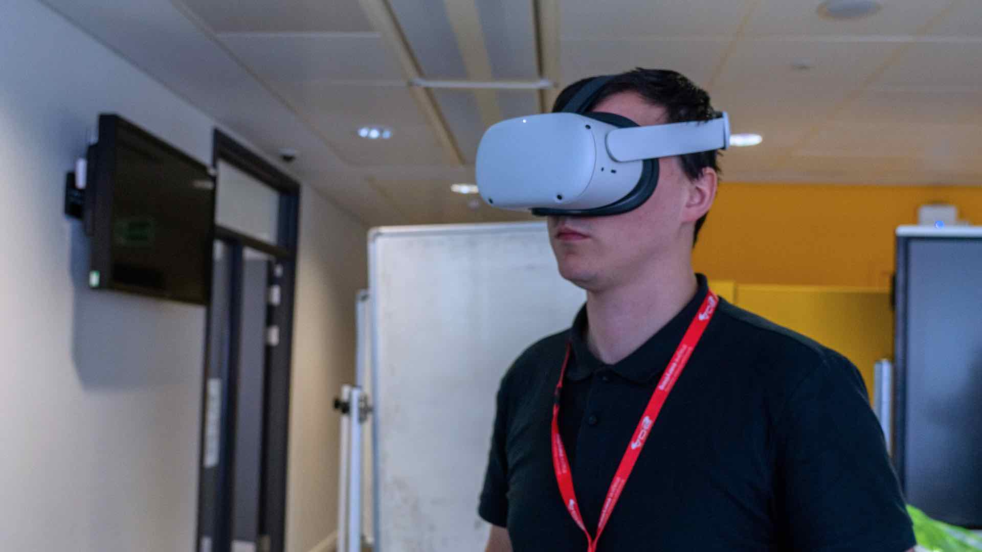 Man wearing VR Headset