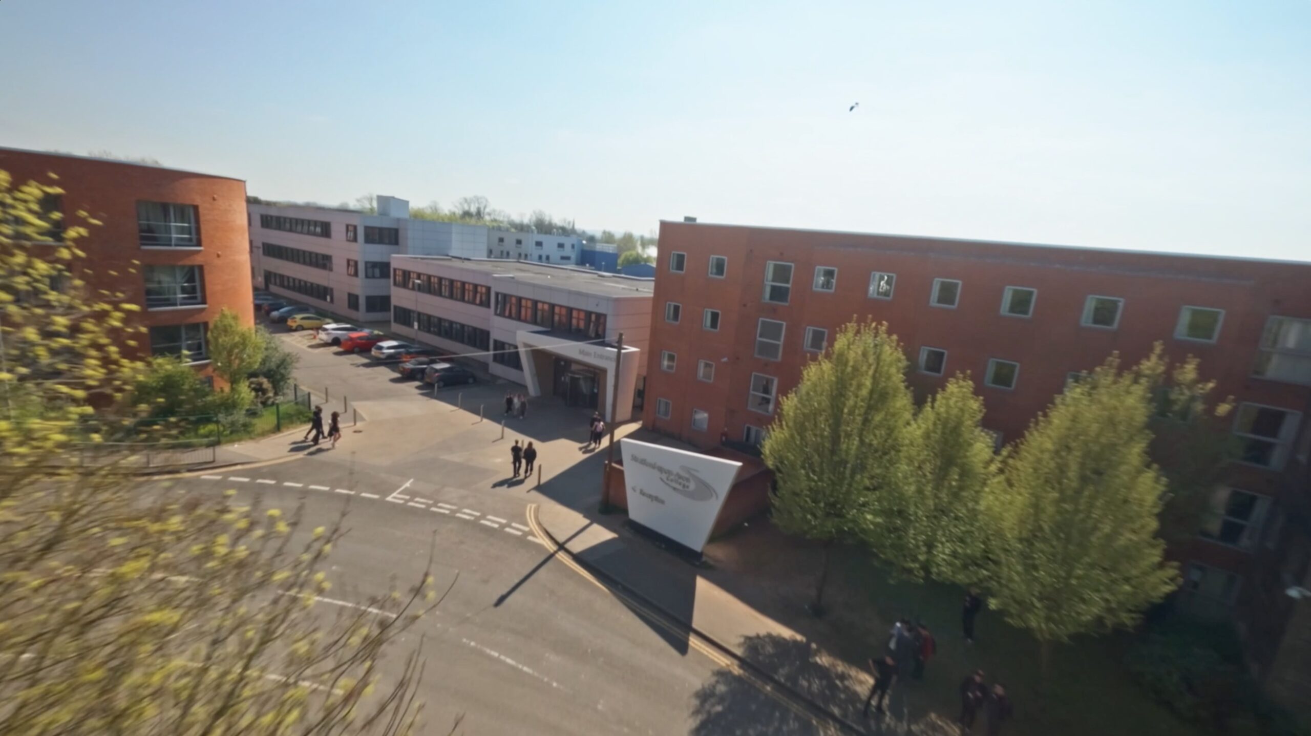 Drone shot of college