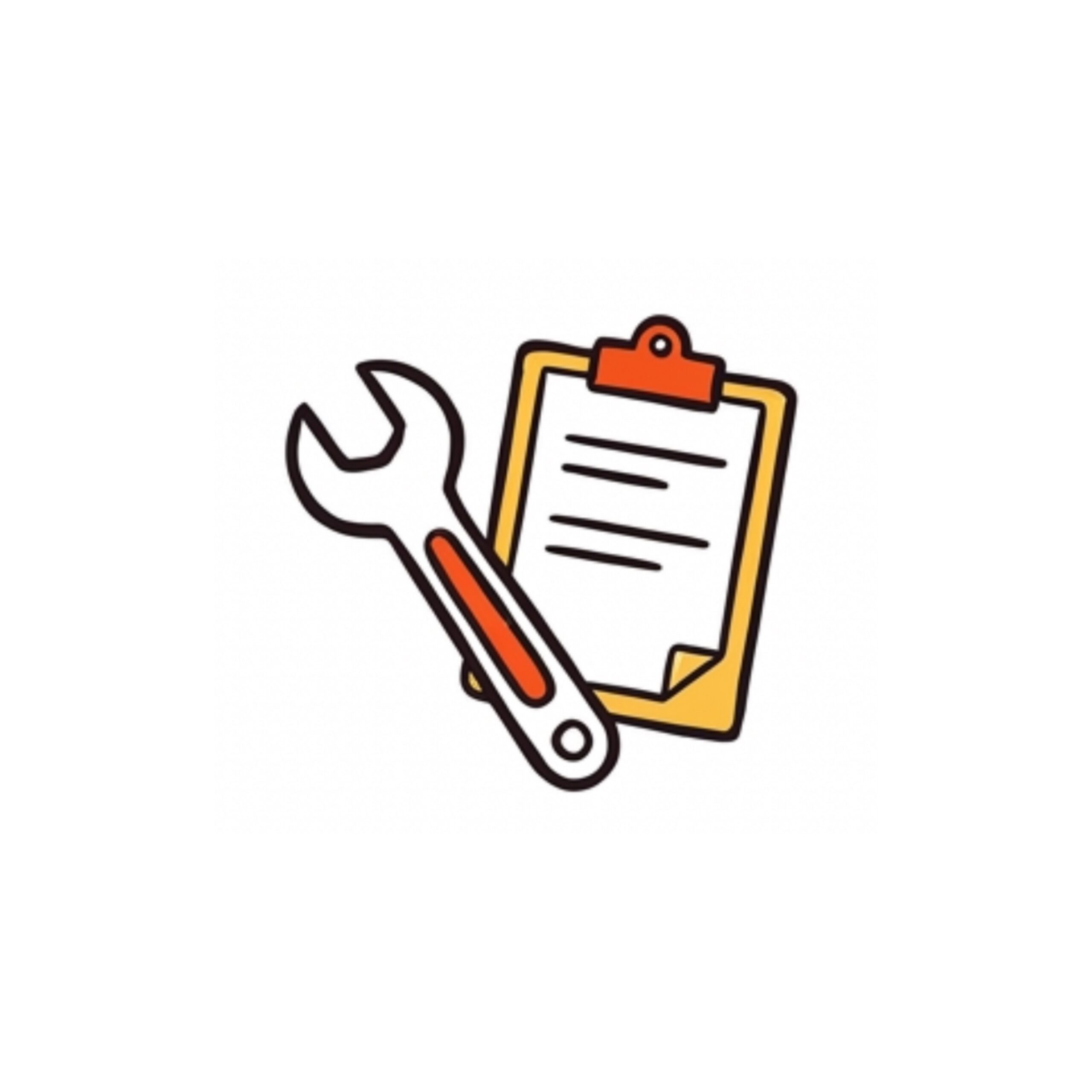 Wrench and clipboard