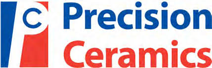 Blue and red Precision Ceramics logo